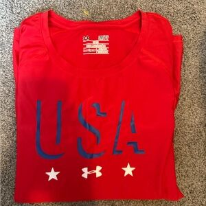 Under Armour Red T-Shirt with USA Design